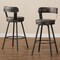 Baxton Studio Arcene Rustic and Industrial Antique Grey Swivel Bar Stool, PK2 149-8968 - alternate 3
